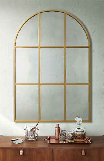 Spegel med guldfärgad ram av järn 125x85 cm